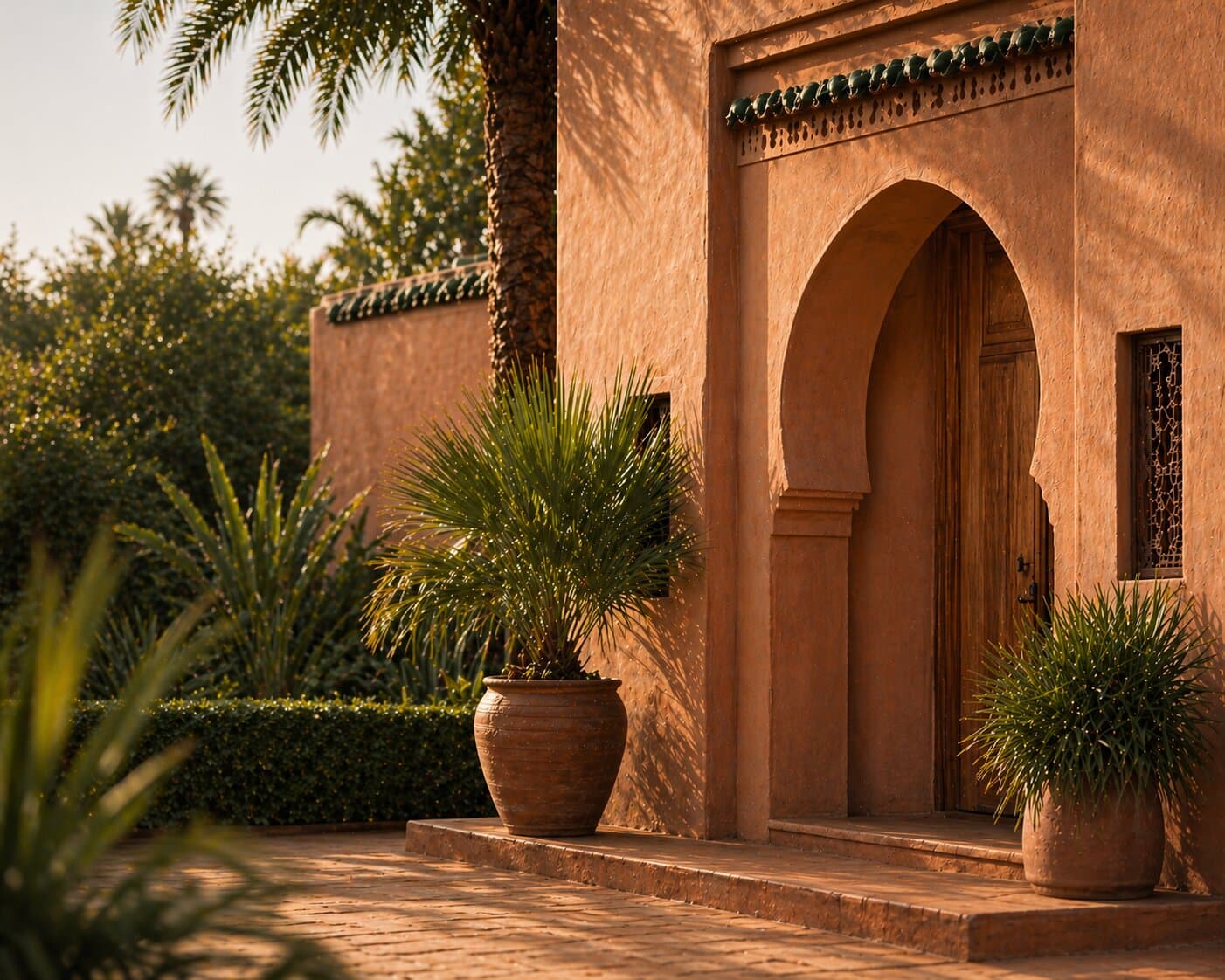 Luxury private residence entrance in Majorelle district Marrakech